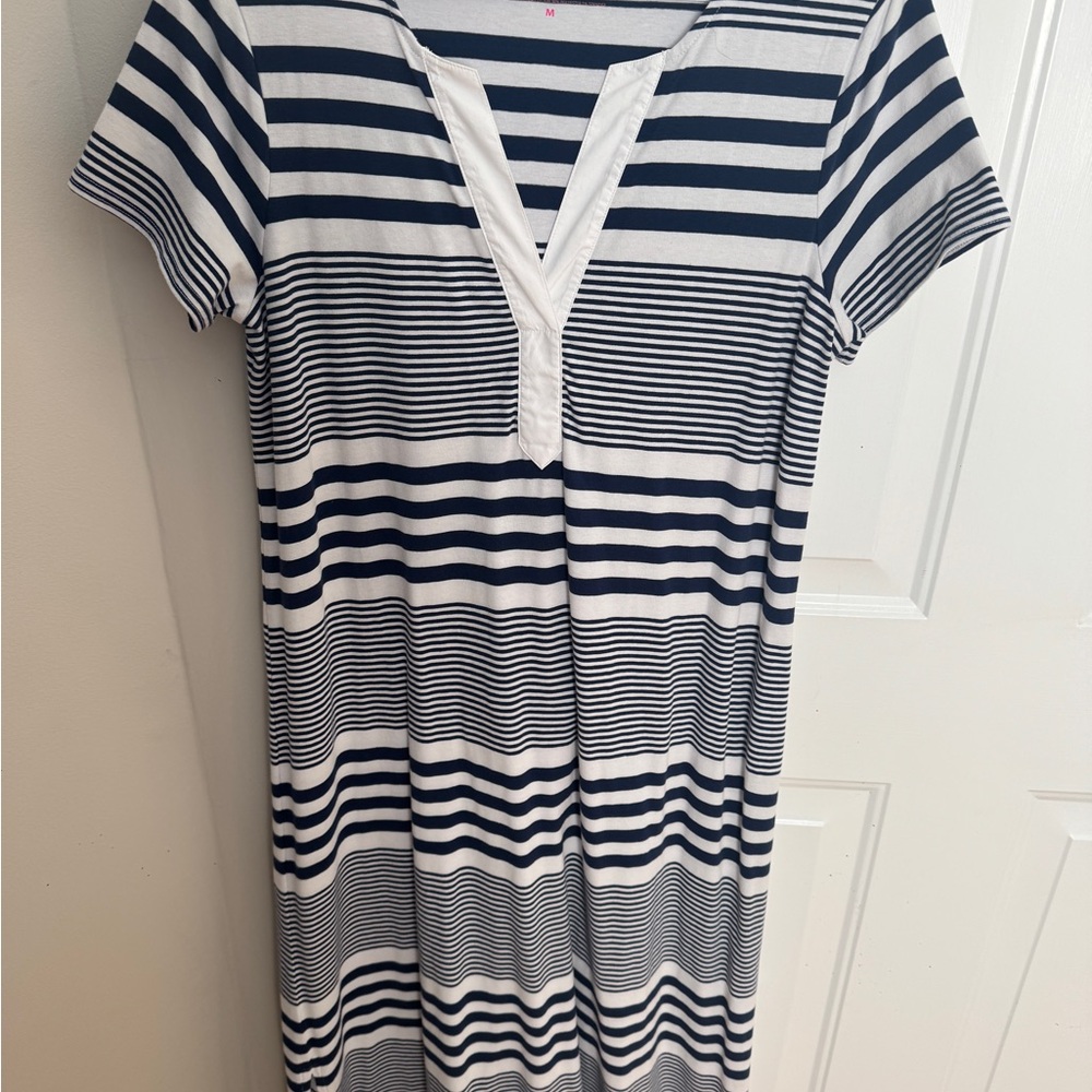 Vineyard Vines Edgartown Navy and White Striped Maxi Dress